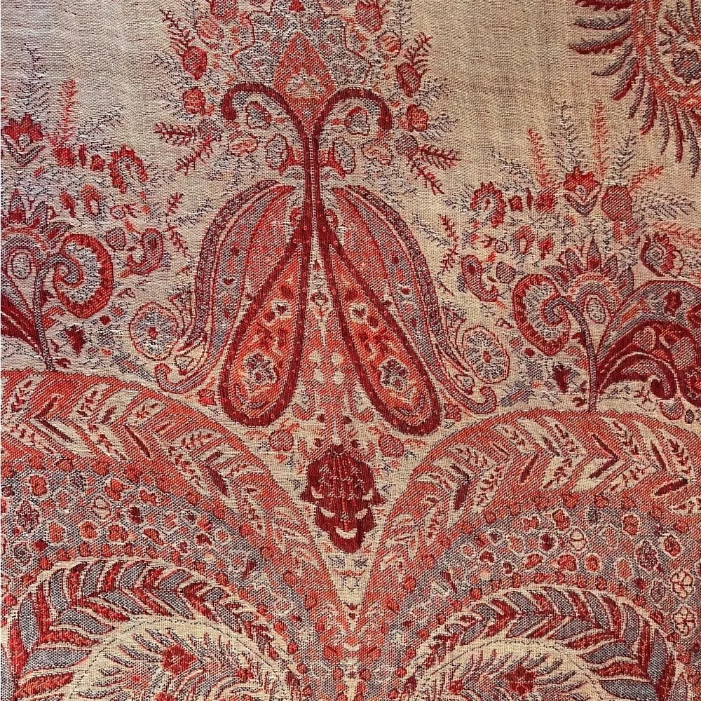 Vibrant Exquisite Red and Gold Paisley Wrap